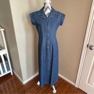 Vintage - Sophia Rose - Button Up - Western - Denim - Blue Jean Dress - Size: 10